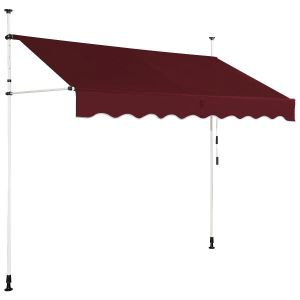 Auvent R&eacute;tractable 250 X 125 Cm R&eacute;glable 200-300 Cm Design Moderne En Aluminium Rouge Helloshop26 20_0010431 - Neuf