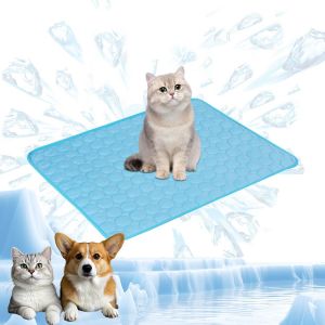 Tapis Rafraichissant Chien,Tapis De Refroidissement Pour Pet,Tapis De Glace Auto-Refroidissant Pour Chats,Chiots,Maison Et Voyage,62 X 50 Cm,M,Bleu - Neuf