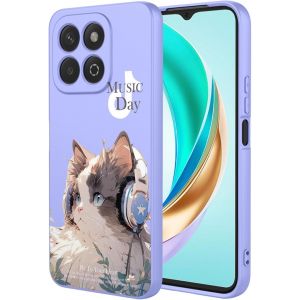 Kal-Silicone Coque Pour Honor X6b 4g, Antichoc Souple Soyeux Très Mince Premium Tpu Housse, Élégant Simple Mignon Motif Étui, Anti-Rayures Tissu Microfibre, P4 - Neuf