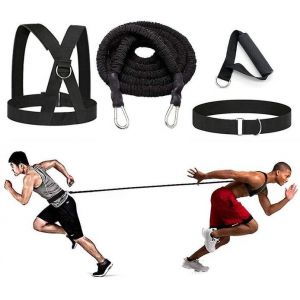 Ensemble De 4 Cordes &Eacute;lastiques Polyvalentes Avec Harnais Et Poign&eacute;es R&eacute;glables Pour La Musculation, L'agilit&eacute; Et La R&eacute;cup&eacute;ration Musculaire - Neuf