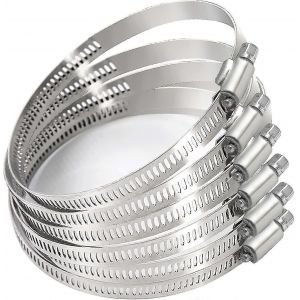 Colliers de serrage en acier inoxydable 59-82mm | 6 pi&egrave;ces r&eacute;glables - Neuf