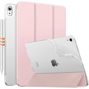 LORANKA-Coque pour iPad Air 11 Pouces 7e/6e G&eacute;n&eacute;ration M3/M2 2025/2024, iPad Air 5e/4e G&eacute;n 10,9"" 2022/2020, Coque Arri&egrave;re Translucide Givr&eacute;e TPU, Auto R&eacute;veil/Sommeil, Rose Clair - Neuf