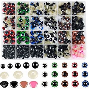 MEVRONISSHOP-Hengxinc Lot de 640 Yeux de Securite Amigurumi Color&eacute; Amigurumi Kit Yeux 6-14mm Yeux Securite Amigurumi Plastique Yeux de S&eacute;curit&eacute; Amigurumi Crochet Animal Doll Poup&eacute;e Jouet en Peluche a - Neuf