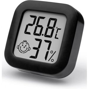 2 pièces - Mini Thermomètre Hygromètre Intérieur Digital à Haute Précision, Moniteur de Température et Humidimètre, Thermo Hygromètre Indicateur du Niveau de Confort - Neuf