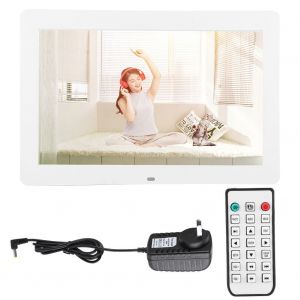 Cadre photo numerique 14 pouces HD 1080p avec LED et telecommande (blanc AU) - Neuf