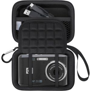 Étui de Transport Caméra pour Appareil Photo Kodak PIXPRO FZ55/FZ45/FZ53/FZ43 16MP Digital Camera,Video Vlogging Camera Trave Bag,Sac en Filet pour Batteries,Noir+Noir - Neuf