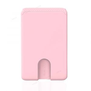 Support De T&eacute;l&eacute;phone Autocollant Porte-Carte De Cr&eacute;dit 3m Adh&eacute;sif En Silicone Souple Portefeuille De T&eacute;l&eacute;phone Portable Compatible Pour Iphone Android Samsung--Pink - Neuf