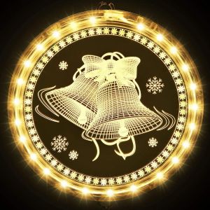 No&euml;l D&eacute;coratif Cha&icirc;ne de Lumi&egrave;res de Cloches, de la piscine de plein air des lampions pour le Fond de la Fen&ecirc;tre, Blanc Chaud - Neuf