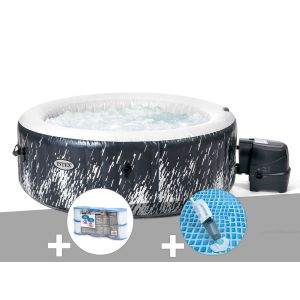 Kit spa gonflable Intex PureSpa Galaxie rond Bulles avec LED 4 places + 6 filtres + Aspirateur - Neuf