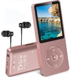 CHECARZHN--NO1-Lecteur Mp3 16 Go Sans Perte Avec Écran 1,8"", 70 Heures De Lecture, Lecteur De Musique Portable Avec Écouteurs, Radio Fm, Enregistrements, Livre Électronique, Carte Tf Jusqu'À 64G, Or - Neuf