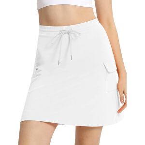 Gjhgf-Jupe Short Femme Longueur Genou Jupe De Tennis Taille Haute Athlétique Jupes Avec Short Intégré Poches Golf Skort - Neuf