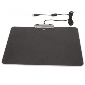 Tapis de souris de jeu rigide 35 x 25 cm, surfaces micro-texturees, retroeclairage RVB, tapis de souris de jeu etanche avec support en caoutchouc - Neuf