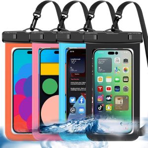 Pack Of 4 Multi-Coloured Waterproof Phone Pouches, Large Waterproof Phone Pouches (Protection Level: Ip68) Outdoor Sports For Apple Iphone, Samsung And Up To 7.5 Inches - Neuf