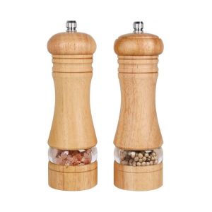 Ensemble De Moulins &Agrave; Sel Et &Agrave; Poivre Classiques En Bois - Rechargeable, Grosseur R&eacute;glable, Facile &Agrave; Reconna&icirc;tre, Design En Ch&ecirc;ne Naturel - Neuf