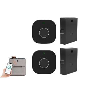 Lot de 2 verrous de s&eacute;curit&eacute; Bluetooth &agrave; empreinte digitale pour armoires, avec cl&eacute; USB et application de contr&ocirc;le, pour une s&eacute;curit&eacute; optimale des tiroirs. - Neuf