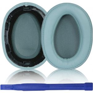LORANKA-Coussinets de rechange, compatibles avec les casques Sony MDR-100ABN WH-H900N, en cuir synth&eacute;tique, prot&eacute;in&eacute;s, vert menthe - Neuf