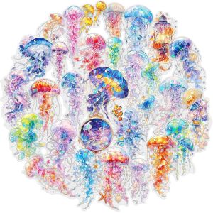 Autocollant Holographique, 30pcs Autocollant Holographique Transparent, Autocollant Scrapbooking, Adaptés Aux Albums De Scrapbooking, Albums Photo, Agendas, Artisanat (Méduse) - Neuf