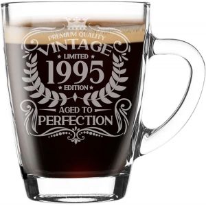 Eryi-Mug En Verre Gravé Vintage 1995 Pour Les Amateurs De Café, Tasse À Thé, Cadeau Pour Les Enfants De 29 Ans, Tasse À Café Amusante 300 Ml, Cadeau Pour Homme Ou Femme - Neuf