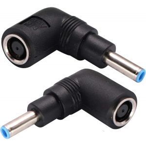 90 Degree Computer Power Adapter 90 Degree DC 7.4mm x 5mm Female to 4.5mm x 3mm Male DC Power Converter for HP Laptop Power Adapter Replacement (2Pack) - Neuf