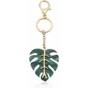 Kal-Porte-Clés En Métal En Forme De Feuille, Pendentif En Or Vert Feuille Creuse, Symbolisant L'amitié Et Le Cadeau Aux Amis - Neuf