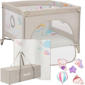 Mille Plus Lit 2 En 1 De Voyage Et Parc Pour Bébés Jusqu¿À 15 Kg, 0¿36 Mois, Entrée Latérale, Matelas 3d, 2 Roues Avec Frein, Pliage Facile, Sac De Transport (Beige) - Neuf