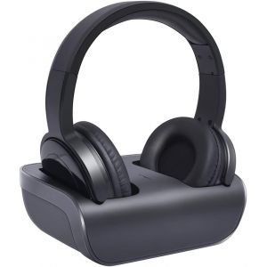 MEVRONISSHOP-Casques TV sans Fil avec &Eacute;metteur, on-Ear Casque Audio sans Fil pour Television avec Station de Chargement, Capacit&eacute; de Batterie de 10Hrs, sans Latence, port&eacute;e 100m (Num&eacute;rique Optique Au - Neuf