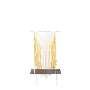 Hjlian Etagere Murale En Corde De Coton Tissee Au Style Distinctif, Ideale Pour Suspendre Des Plantes, Une Chambre Ou Un Salon - Neuf