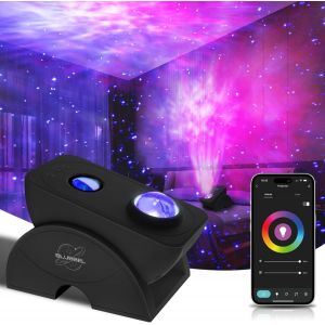 KUWL-Led Projecteur Ciel Etoile, Intelligent Veilleuse Projecteur, 3D Galaxy Projector Starlight, App-/Commande Vocale Compatible Alexa/Google/Wifi, Chambre Décorer, Lampe Veilleuse, Bébé, Enfants - Neuf