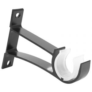 Lot de 4 supports de tringle à rideau simples pour rideaux en alliage d'aluminium (noir) - Neuf