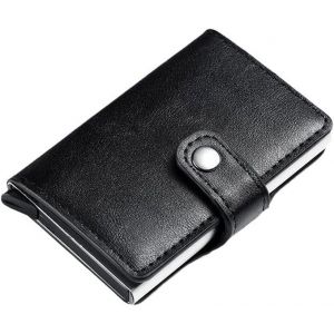 Senior-Portefeuille Homme,Porte Carte Bancaire Homme Avec Blocage Rfid, Portefeuilles Avec Compartiment &Agrave; Billets & Monnaie,Porte Carte, Porte-Cartes De Cr&eacute;dit Bancaire Anti,9.7 * 6.2 * 1.5Cm,Noi[L767] - Neuf