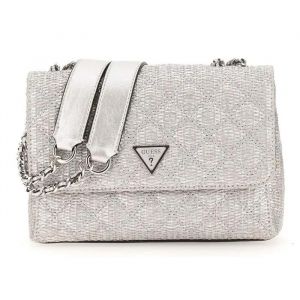 GUESS Sac &agrave; &eacute;paule bandouli&egrave;re argent&eacute; pour femme - Giully II Compound Convertible Flap Bag Silber 317684 - Neuf