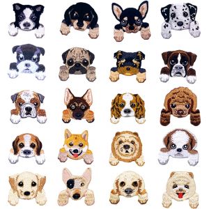Kalanka-Ecussons Thermocollants, 20 Pcs Chien Patch Thermocollant Ecusson &Agrave; Coudre Pour V&ecirc;tement T-Shirt Jeans Veste - Neuf
