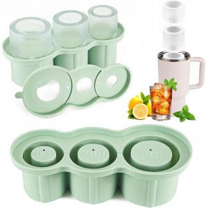 Kal-Moule À Glaçons, Tasse À Glaçons Ensemble De Bac À Glaçons En Silicone Pour La Maison Grilles De Glace Pour Le Refroidissement 20/30/40oz Boissons Café Sans Bpa (Vert) - Neuf