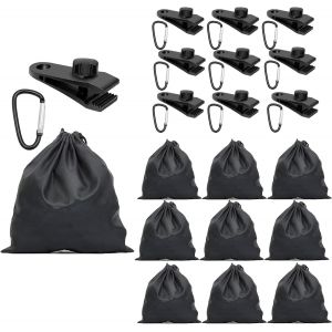 ChenQuanSarl-Sac De Poids Portable Pour Rideaux De Tonnelle En Plein Air, 10 Sacs De Poids Et 10 Mousquetons, 10 Clips, Pour Jardin, Tonnelle, Rideaux De Terrasse - Neuf