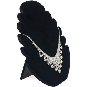 Nbgcm-Presentoir Collier Présentoir À Bijoux En Velours Noir Avec 5 Encoches Presentoir Bracelet Support, Pour Colliers Bracelets Et Bijoux (20 * 28cm) (Noir, Large) - Neuf