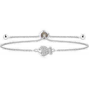 Eryi-Bracelet Tendance Avec Pendentif Tortue Et Poisson - Réglable - Fermoir Bolo - Pour Filles Et Femmes - Neuf