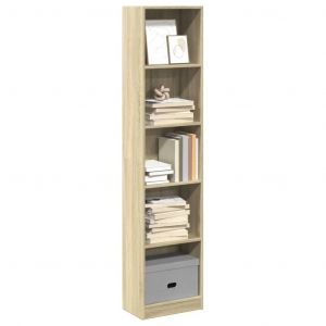 Bibliothèque chêne sonoma 40x24x176 cm bois d'ingénierie - Neuf