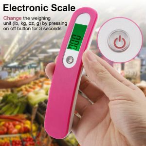 HJLIAN Balance electronique numerique portable 50 kg/10 g, pour bagages et valises, rose - Neuf