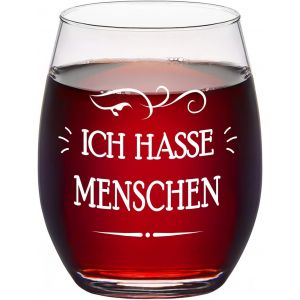 Je Déteste Les Gens-Verre À Vin Avec Gravure Cadeaux Personnalisés Pour Les Femmes Hommes Pour Un Anniversaire,Noël,Meilleure Amie,Cadeau D'anniversaire,Cadeaux Drôles Pour Collègues - Neuf