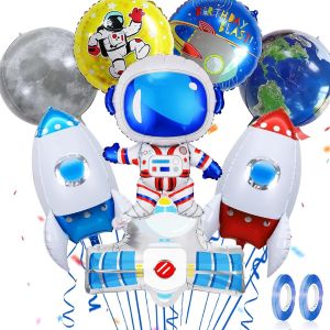Espace Ballons Aluminium 8 Pièces,Décoration Anniversaire Astronaute,Vaisseau Spatial Fusée Fête Deco,Astronaute Deco Ballon Helium,Espace Thème Anniversaire Decoration Enfant,Space Deco - Neuf