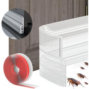 Bas De Porte Anti-Courant D'air,Étanchéité Porte Autocollante Bas De Porte 2m,Joint Porte Entree Fenetre,Boudin De Porte Isolant Froid Isolation Anti Froid Bruit L'humidité (Transparent) - Neuf