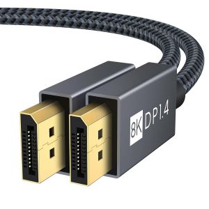 KALANKA-Câble DisplayPort 1.4, 8K@60Hz, 4K@ 144Hz, 4K@75Hz y 1080@240Hz, Câble DisplayPort 1.4 Compatible avec HDR, FreeSync, G-Sync, DTS-HD, Tarjeta Gráfica 3090/3080/3060-2m - Neuf