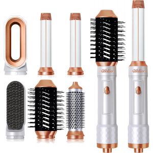 6 En 1 Airstyler Set, 1000w S&egrave;che-Cheveux Avec 6 Accessoires, S&egrave;che-Cheveux Air Bigoudi Brosse Chaude Massage Brosse Chaude, Pour Tous Types De Cheveux Volumateur, Bouclage, Lissage, Styling - Neuf
