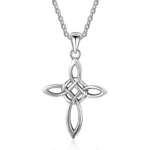 Collier Pendentif N?ud Celtique En Argent Sterling 925 Avec Breloque Amour, Bijou Fantaisie Pour Femme, Cha&icirc;ne Rolo 45,7 Cm (18 Pouces) - Neuf