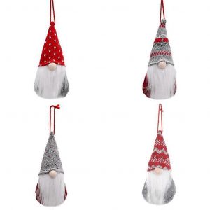 L'homme Poup&eacute;e 4PC Chapeau B&eacute;b&eacute; sans Visage Nain Ancien Pendentif de No&euml;l &agrave; la Maison - Neuf