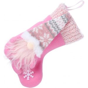 No&euml;l Nain Rose De No&euml;l Chaussette Tomte Nain Su&eacute;dois Santa Stockage Pour Les D&eacute;corations D'arbre De No&euml;l Chemin&eacute;e Suspendue &Agrave; La Soir&eacute;e De No&euml;l D&eacute;coration - Neuf