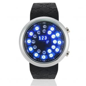 Montre Num&eacute;rique Hommes Homme Bracelet En Silicone 10m &Eacute;tanche Led Montre-Bracelet &Eacute;lectronique (Bo&icirc;tier Argent&eacute;) - Neuf