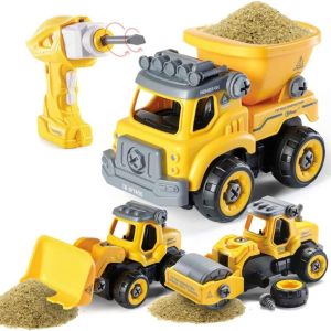 KAL-3 En 1 Véhicules De Construction Jouet De Camion Démonter Jouet, Se Transforme En Véhicule Télécommandé, Cadeau Pour Enfants Garçons Et Filles, Voiture Jouet Garçon 3 4 5 6 Ans. - Neuf