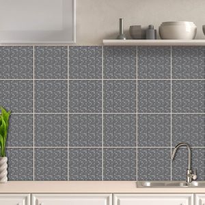 Eryi-32 X Feuilles Mural Stickers Carrelage 2d Imperméables Carreau De Ciment Adhesif, Autocollants Carreaux Dosseret Pour Cuisine, Salle De Bain La Décoration À La Maison / 15 X 15 Cm / T1010 - Neuf