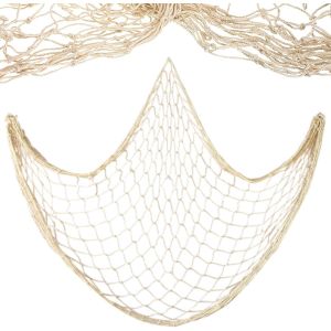 Naturel Décoratif Filet De Pêche, Thème De Plage De Filet De Pêche De Décorations De Pirate, Sirène, Partie De Plage De Chambre À Coucher Décoration 1m*2m - Neuf